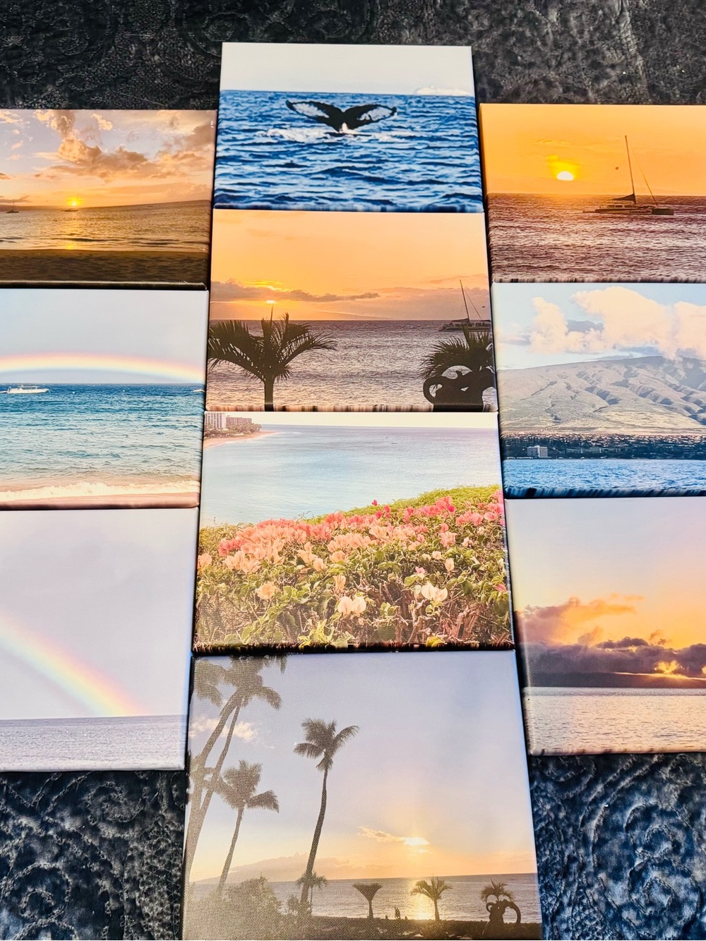 Set of Coastal Canvas Prints - Tropical Sunset & Ocean Scenes